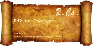 Róna Csombor névjegykártya